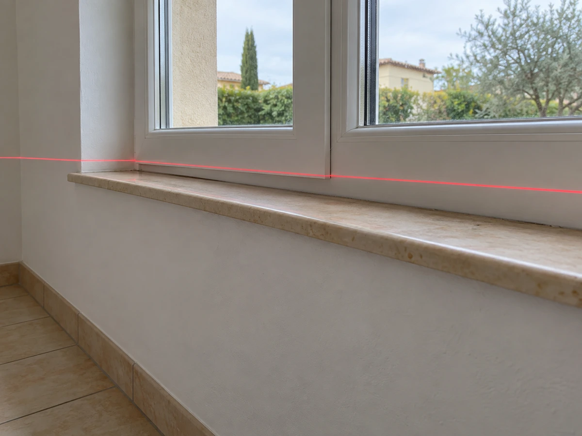 Appui de fenêtre qui n'est plus horizontal : photo