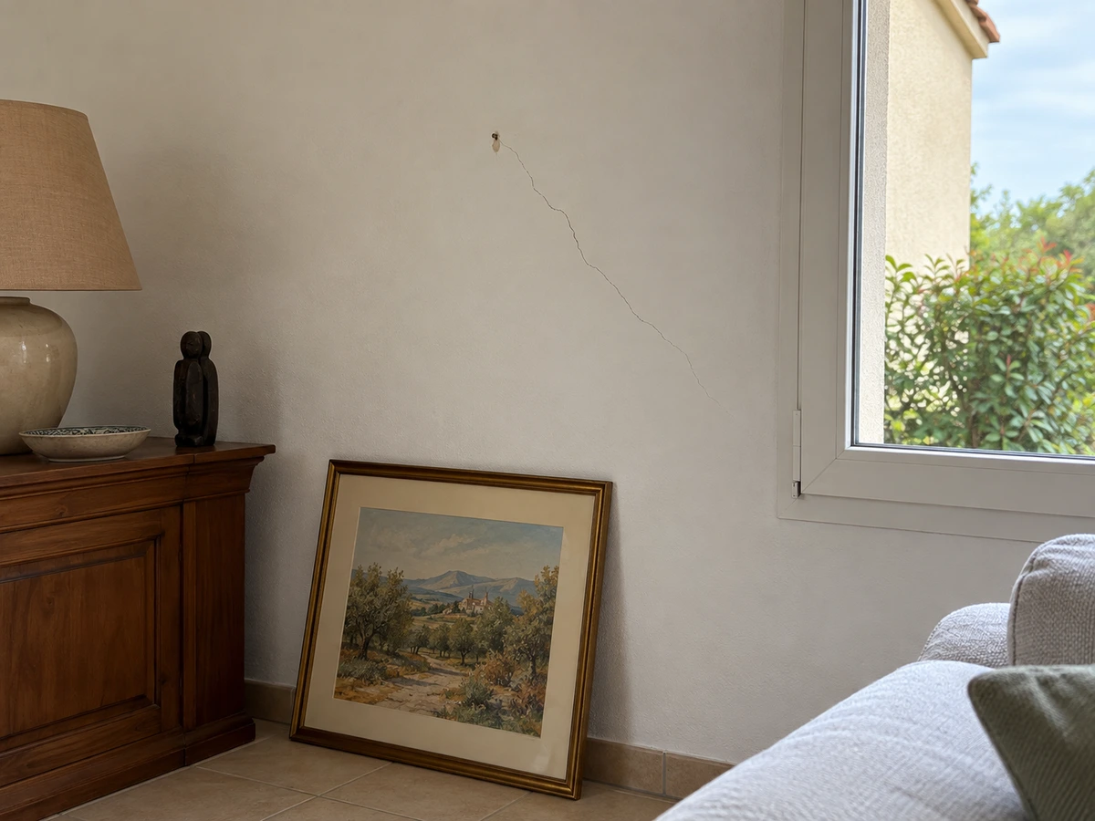Le même tracé de part et d'autre du mur : photo